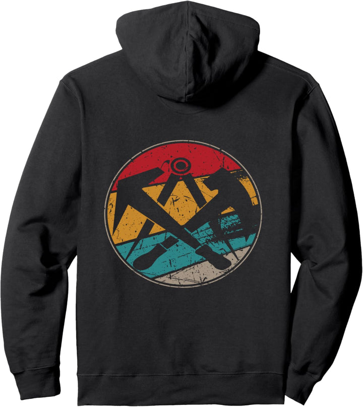 Dachdecker Zunft Symbol Vintage Used Look Beidseitig Pullover Hoodie