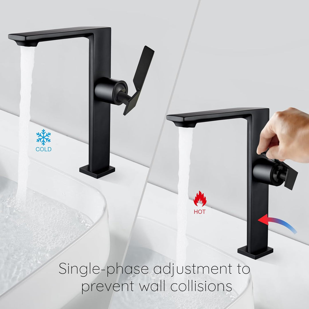 Wasserhahn Bad Schwarz Hoch Waschtischarmatur Armatur Badezimmer Mischbatterie Waschbecken Armaturen