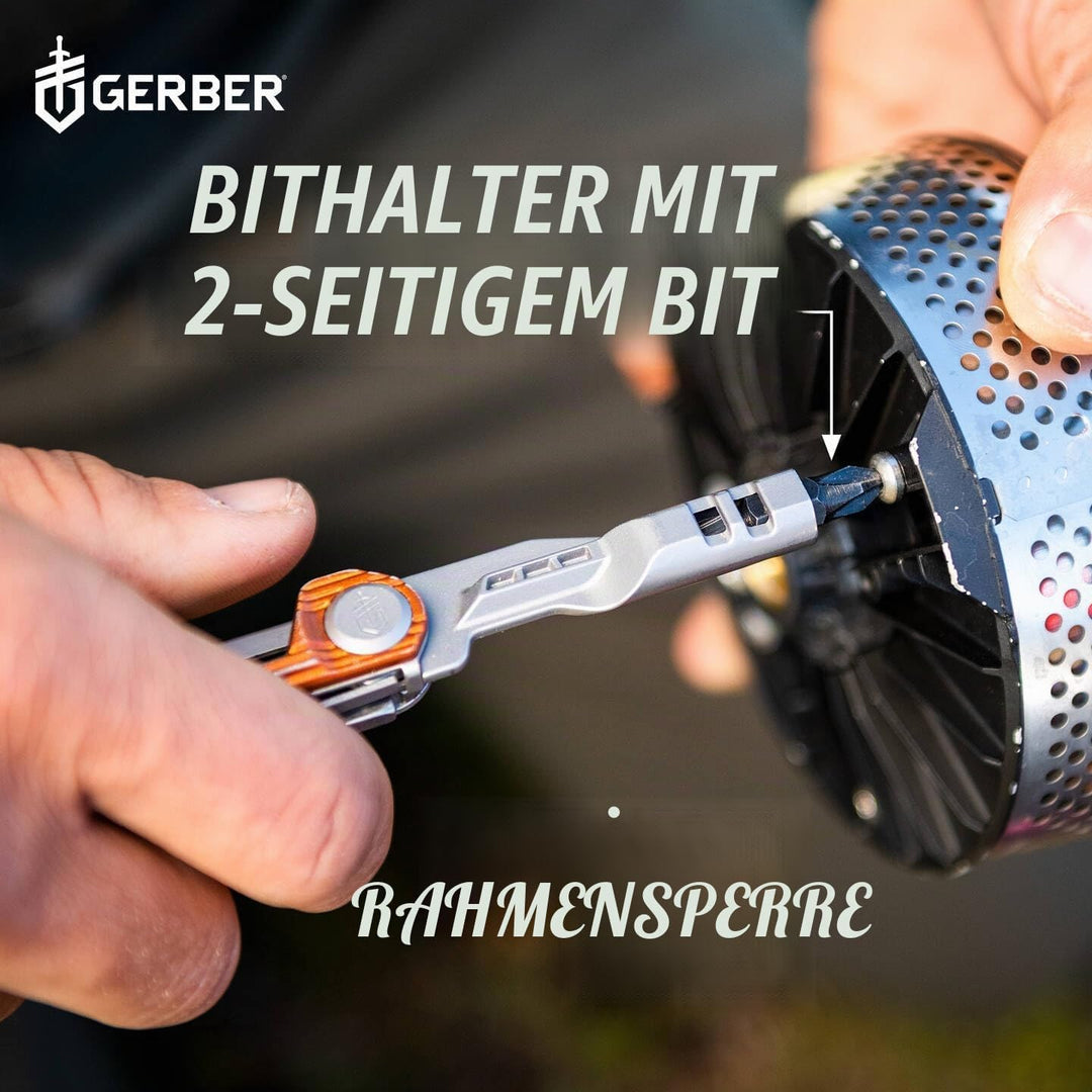 Gerber Taschenmesser mit 5 Funktionen, Multitool mit glatter Klinge, ArmBar Slim Drive, Orange, Edel