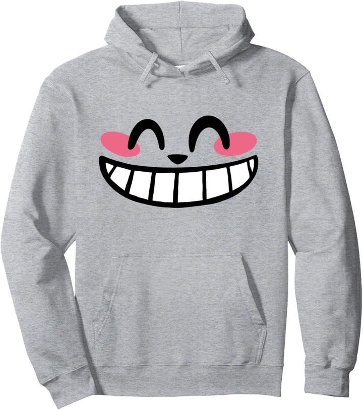 Niedliches Kawaii-Katzen-Design mit breitem Grinsen für Frauen und Mädchen. Pullover Hoodie