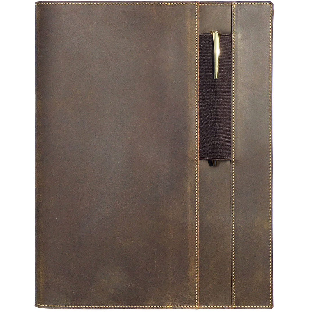Nachfüllbarer Lederbezug für Moleskine Cahier XXL (21.6x28cm) | Rustikale handgefertigte Lederbezug