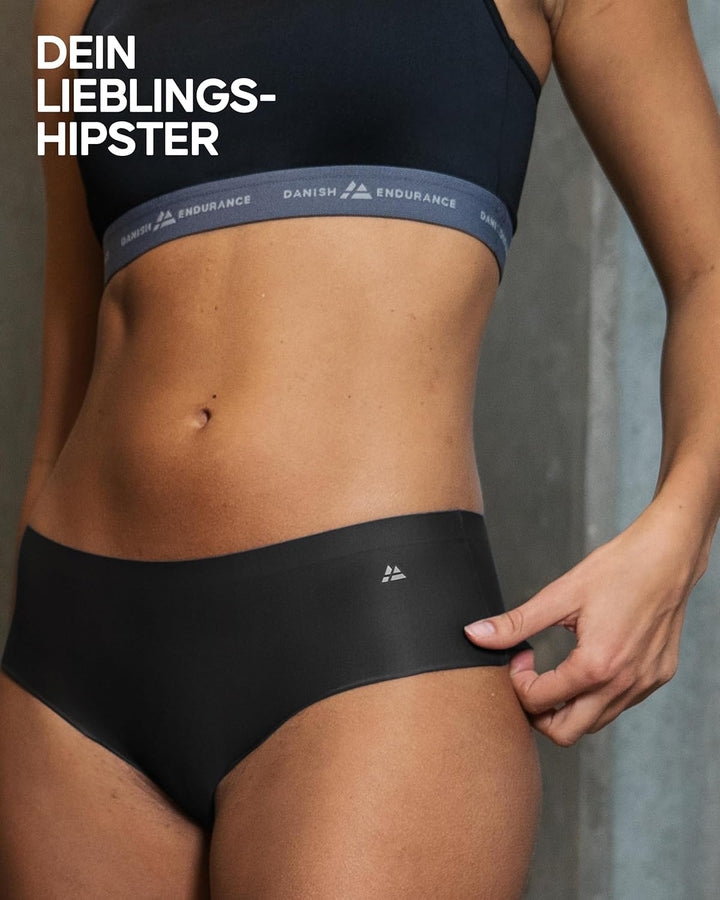 DANISH ENDURANCE Seamless Slips Damen (3er|5er Pack), Unsichtbare Sport Hipster, Nahtlose Unterwäsch