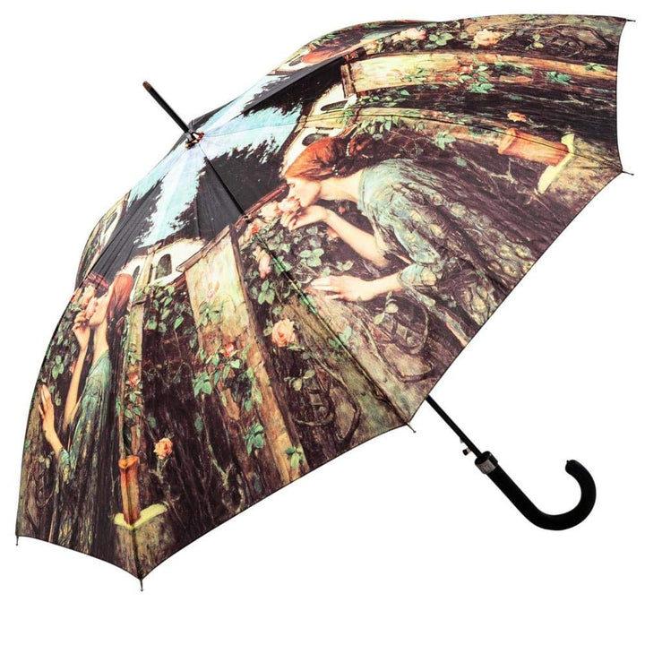LUCKYWEATHER Regenschirm Stockschirm Damen Motiv Sweet Roses Auf-Automatik I Stockregenschirm gross