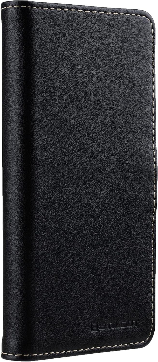 STILGUT Talis kompatibel mit Samsung Galaxy S21 5G Hülle mit Kartenfach aus Leder, Flip Cover, Walle