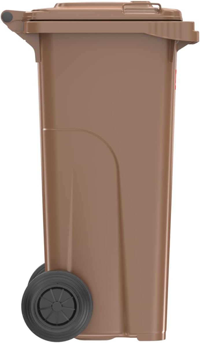 Müllbehälter, Inhalt 120 Liter, braun