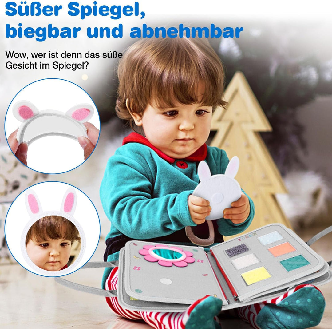 JHkim Montessori Busy Board Deutsch, Baby Spielzeug ab 1 2 3 4 Jahre, Kleinkinder Activity Board, Ge