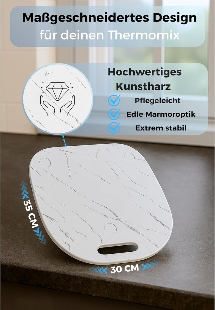 Gleitbrett für Thermomix TM6 TM5, Thermomix Rollbrett TM6 mit Handgriff, Thermomix Brett müheloses V