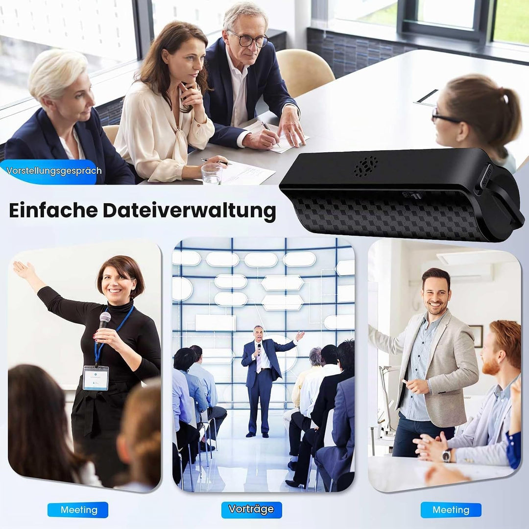 64GB Sprachrekorder mit Magnet, 25 Tage Daueraufnahme, Wiederaufladbar Über USB, Sprachaktivierung,
