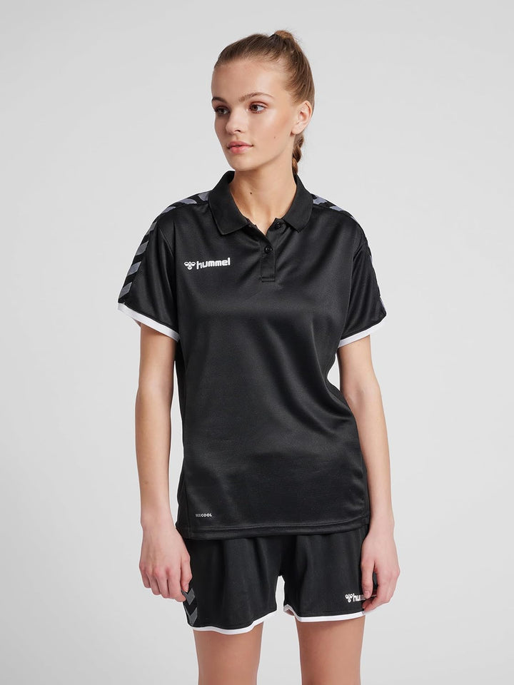 hummel Polo Hmlauthentic Multisport Damen Grösse XL Black/White, XL Black/White