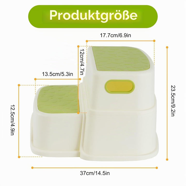Kinderhocker 2 Stufen, Zweistufiger Tritthocker für Badezimmer, Waschbecken und Toilette, rutschfest