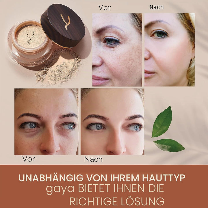 Veganes Mineralpuder – Fixierendes Make-up-Pulver, 4-in-1, multifunktional, vollständige Abdeckung,
