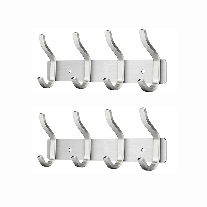 Garderobenhaken Edelstahl, Hakenleiste Kleiderhaken Wand mit 4 Haken, Garderobe Garderobenleiste Wan