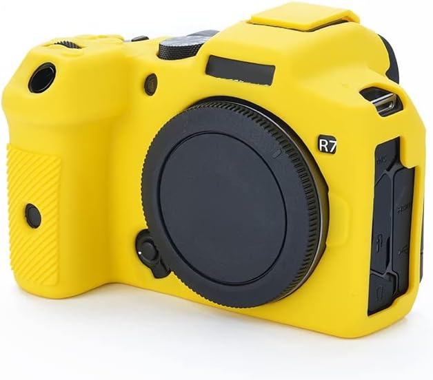 Kameratasche für Canon EOS R7, Silikon-Gummi, Kameragehäuse, Schutzhülle für Canon EOS R7, Gelb, gel