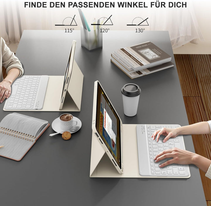 Hülle mit Tastatur für iPad Air 11 Zoll M3 2025 M2 2024/Air 5 Generation 2022 4 Gen 2020 10,9 Zoll,