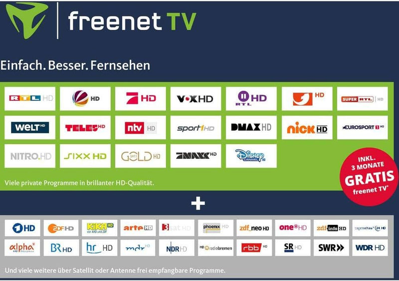 freenet TV 89001 CI+ TV Modul für Antenne DVB-T2 HD, mit 3 Monaten gratis inkl. 3 Monate freenet
