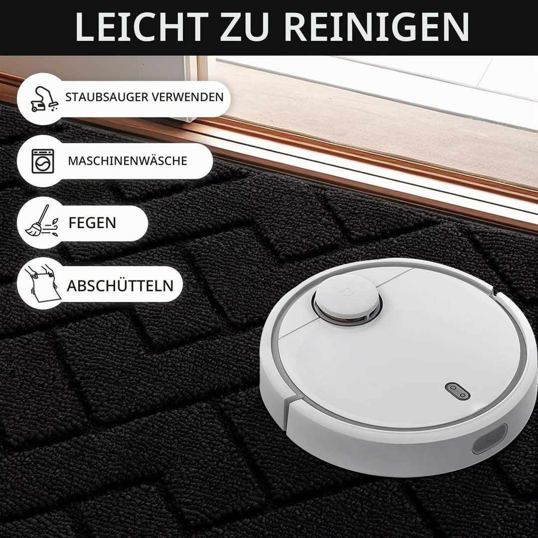 Biscpro Fussmatte Schwarz 60x90cm Innen und Aussen Waschbar Fussmatte Wasserdicht Türmatte Rutschfes