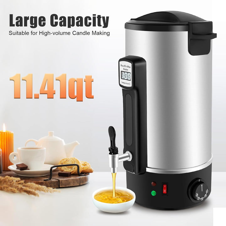 10L Wax Melter Edelstahl Wachswärmer mit LED Anzeige, EU Stecker, 1100W | Grosse Kapazität, schnelle