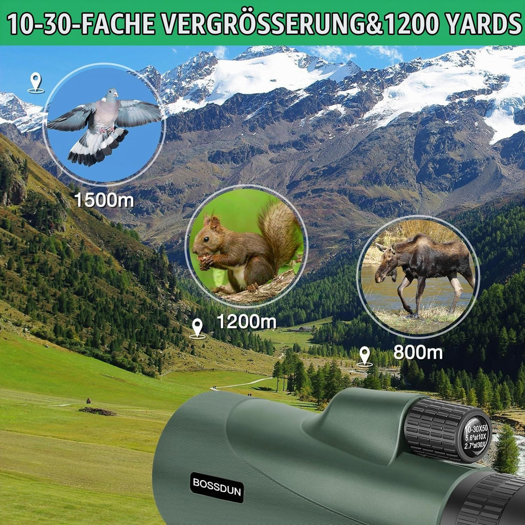 Zoom-Monokular-Teleskop, Hochleistungs-Monokular-Teleskop für Smartphone mit Stativ, HD-Monokular fü