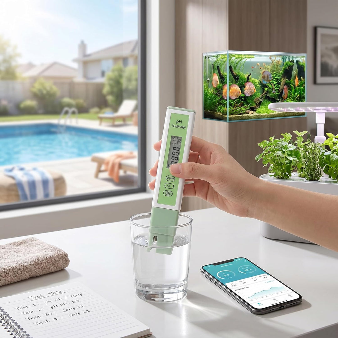 Haofy Digitales PH-Messgerät, 2-in-1-Wassertester PH-Tester Temperatur-Feuchtigkeitsüberwachungsstif