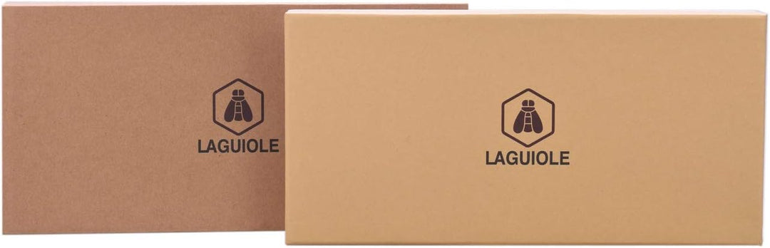 LAGUIOLE - Laguiole 426848 Set mit 4 Edelstahl-Steakmessern (24,3 cm) mit braunem Bambusholzgriff -