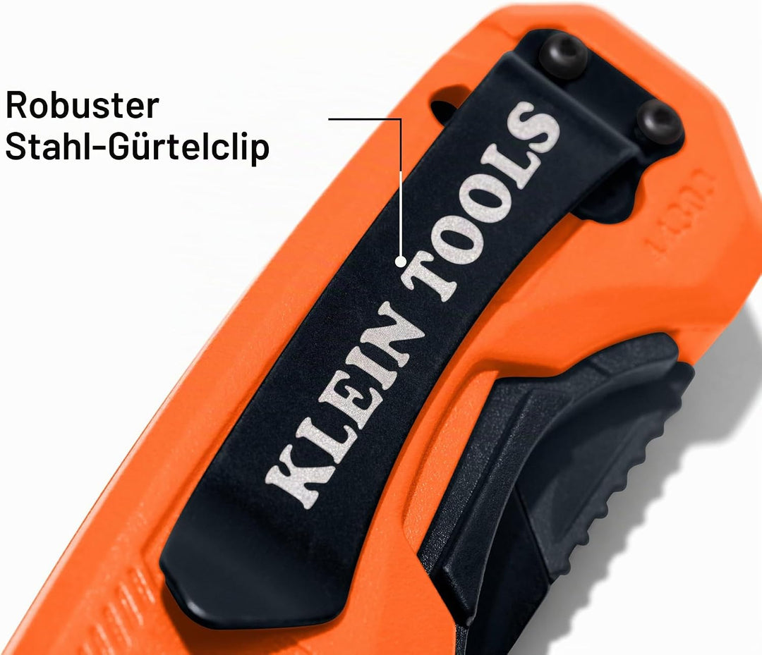 Klein Tools 44303 | Universalmesser klappbar mit Klingenaufbewahrung | Faltbares Teppichmesser mit S