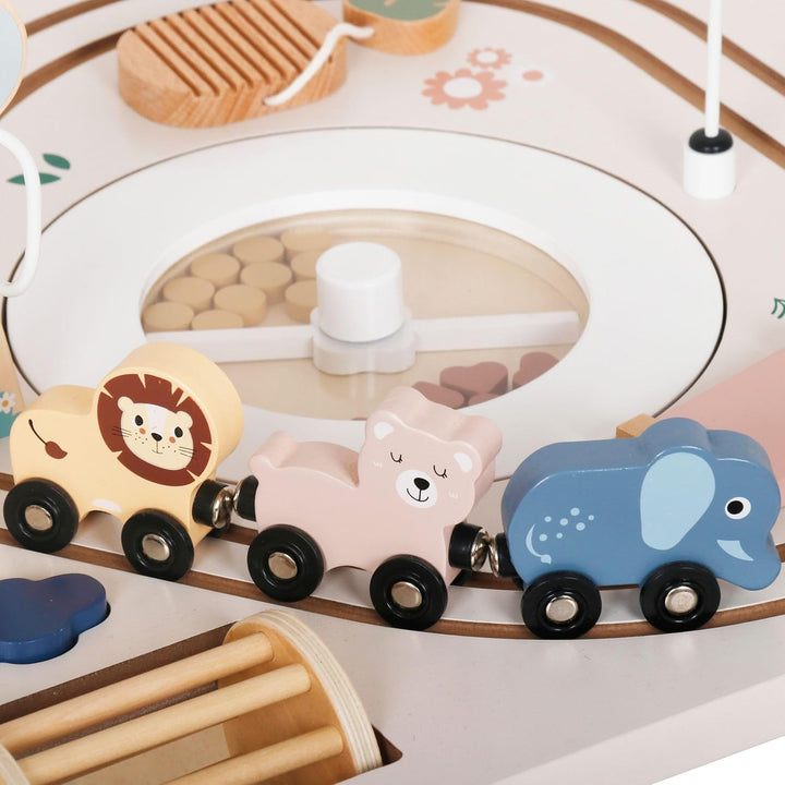 Mamabrum Holz-Lerntisch für Kinder mit 10 Aktivitäten für Kinder 3+, Montessori Spielzeug, Motoriksc