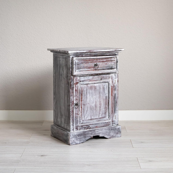 livasia Balinesischer Nachttisch – 45x30x60cm – Vintage Kommode, Wohnzimmer Kommode im Landhausstil