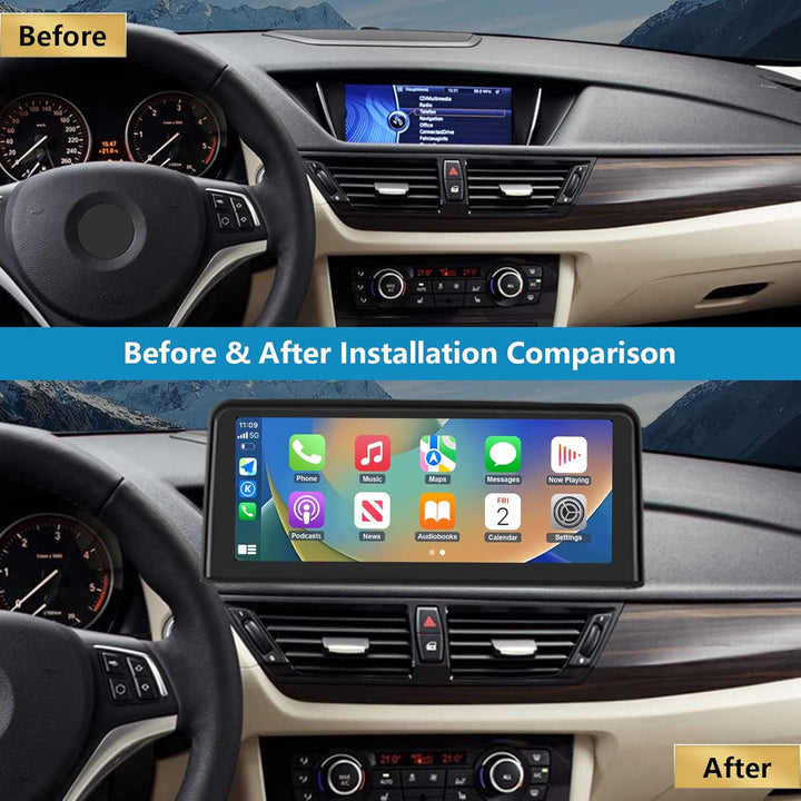 Autoradio 10,25-Zoll-Touchscreen mit kabellosem Carplay und Android Auto für 2009-2015 BMW X1-Serie