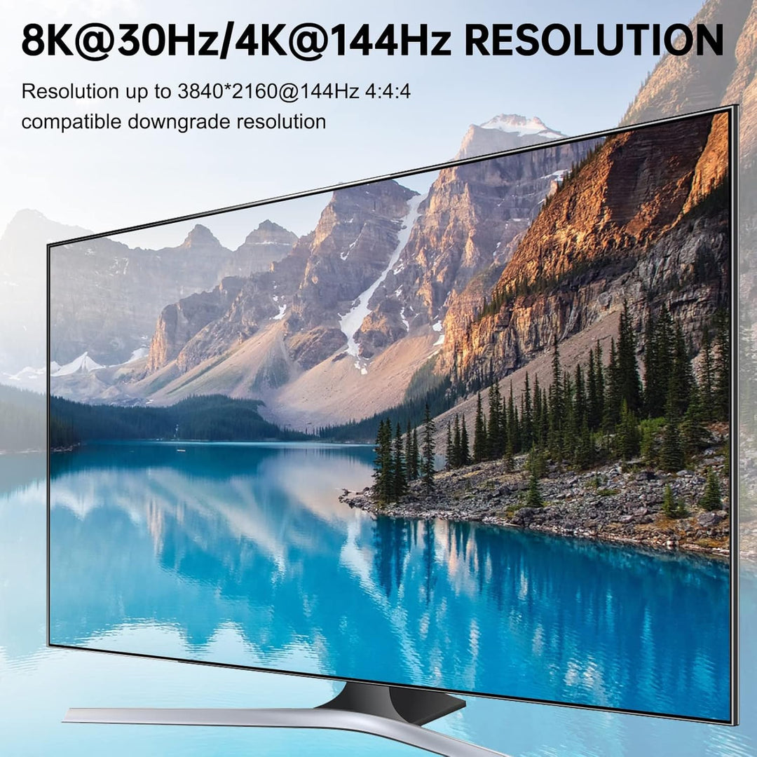 Displayport KVM Switch 2 PC 2 Monitore, KVM Switch 4K@144Hz 8K@30Hz, Dual Monitor KVM Switch Display
