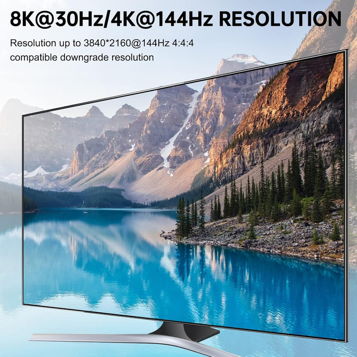 Displayport KVM Switch 2 PC 2 Monitore, KVM Switch 4K@144Hz 8K@30Hz, Dual Monitor KVM Switch Display