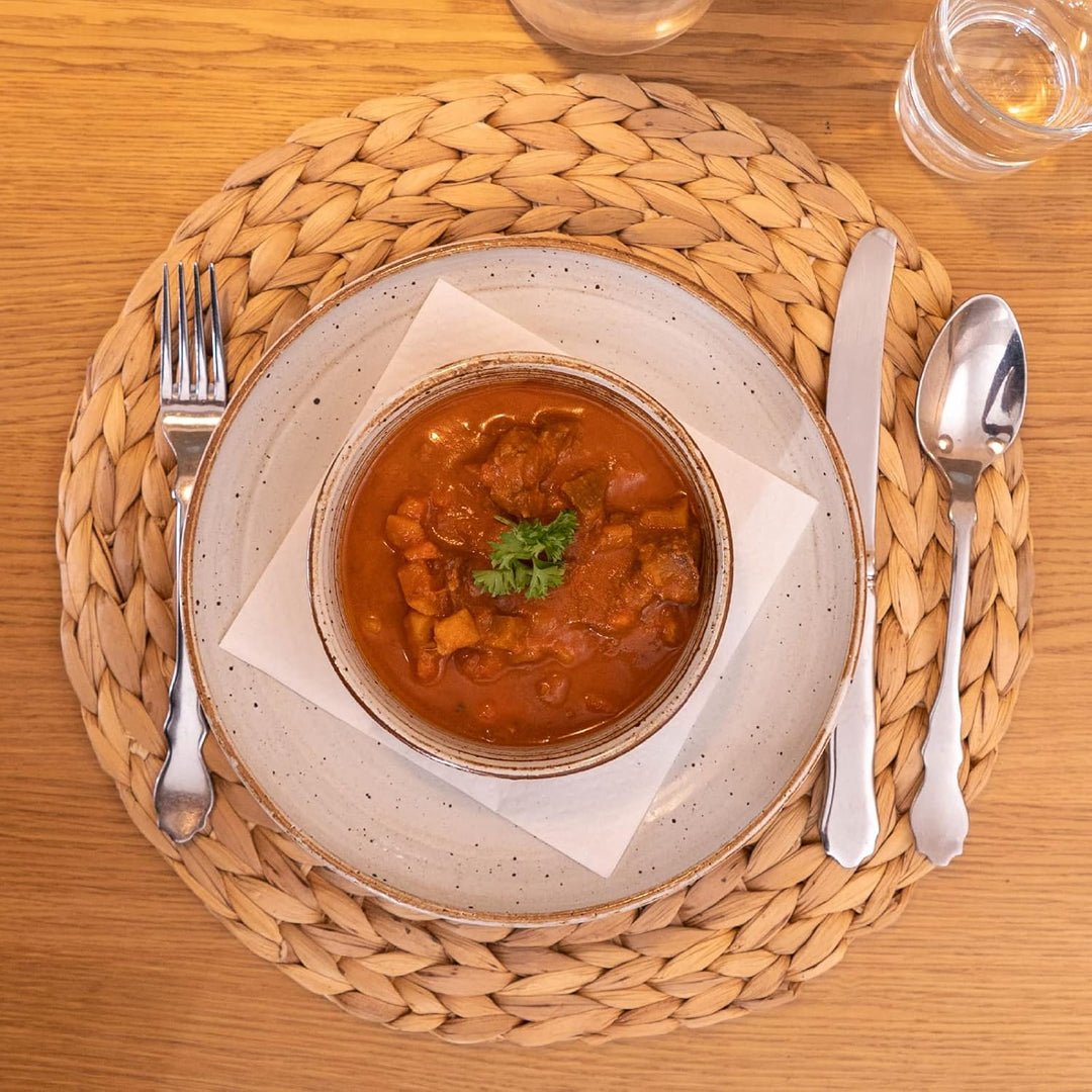 YANGQIHOME 6er Set, Geflochten Runde Tischsets, Stroh Wasserhyazinthen Platzsets für Speisetisch (35
