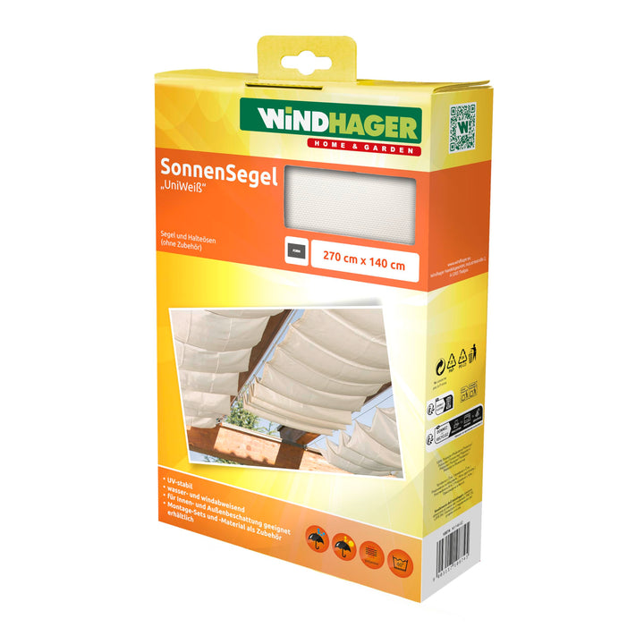 Windhager Sonnensegel für Seilspanntechnik, Wintergarten und Terrassen Beschattung, Seilspannmarkise