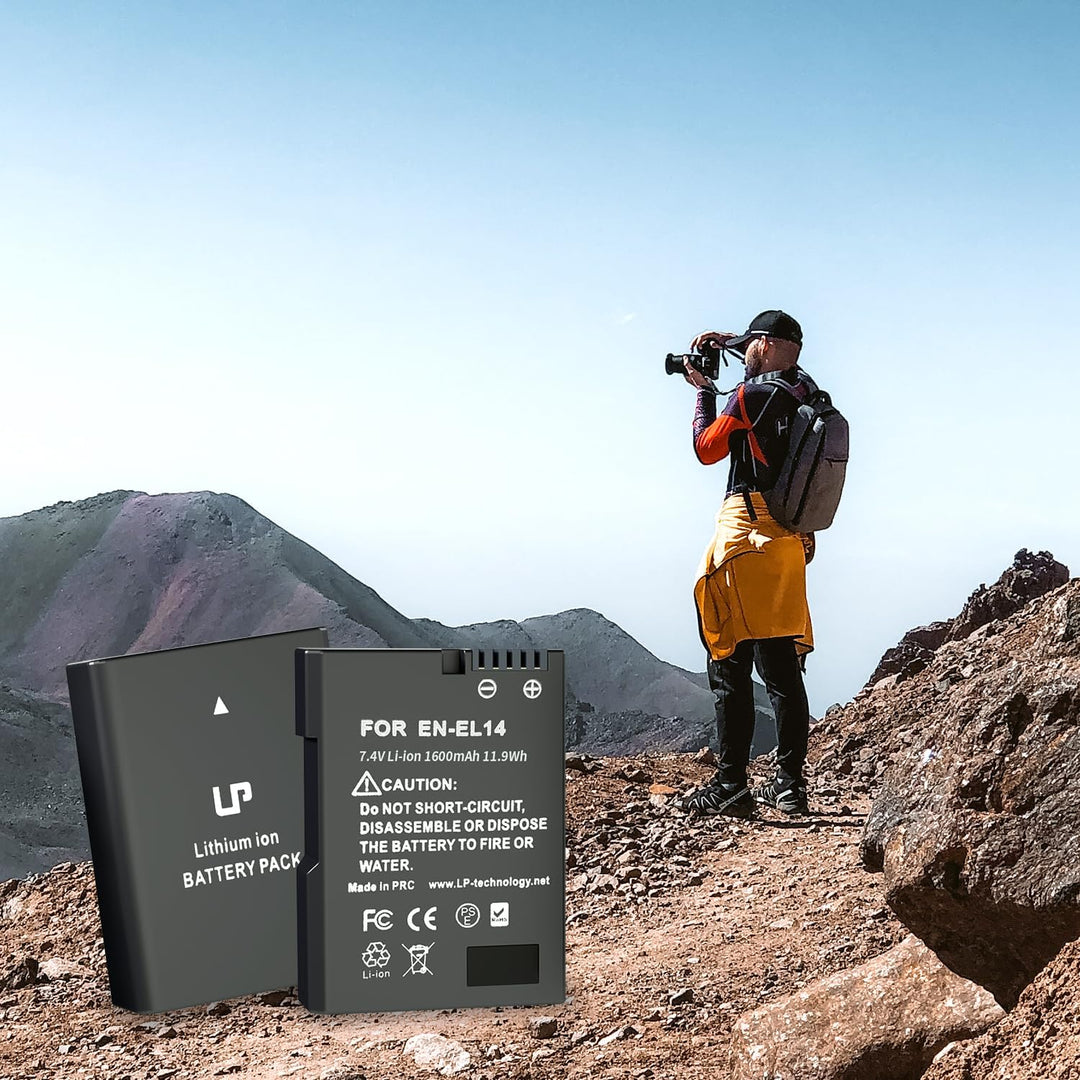 LP EN-EL14 Akku 2 Pack EN EL14a Ersatzakku kompatibel zu D3500, D5600, D3300, D5100, D5500, D3100, D