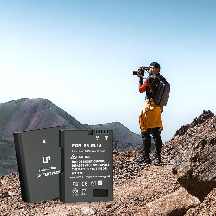 LP EN-EL14 Akku 2 Pack EN EL14a Ersatzakku kompatibel zu D3500, D5600, D3300, D5100, D5500, D3100, D