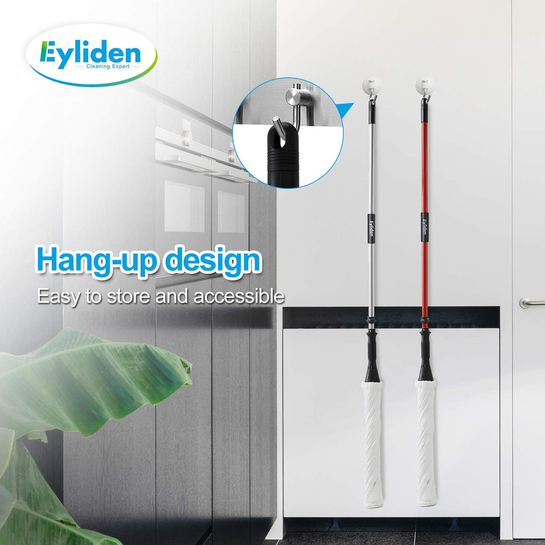 Eyliden Mikrofaser-Wischmopp, 146 cm Langer Griff, für Bodenreinigung, selbstwringender Wischmopp, H