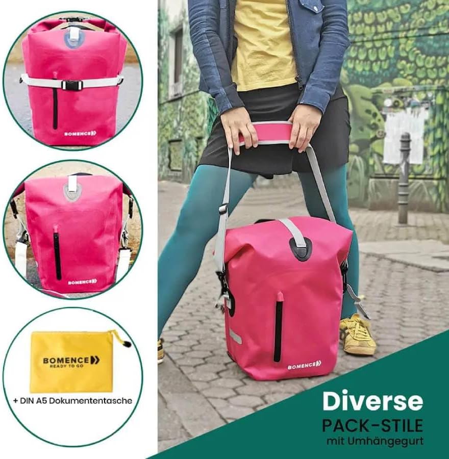 Bomence Fahrradtaschen für Gepäckträger 100% wasserdicht, Gepäckträgertasche für Fahrrad, Hinterradt