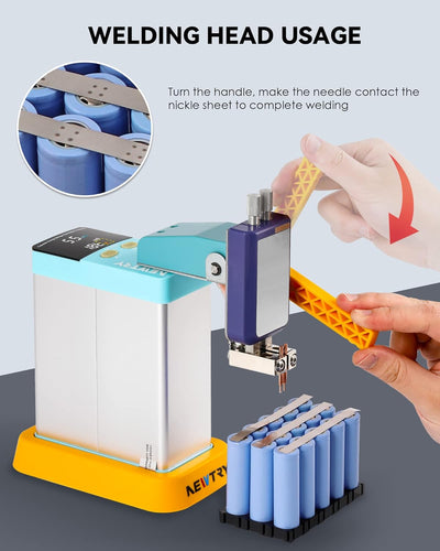 NEWTRY Punktschweissgerät 11,6kW Kondensator Batterie Punktschweisser NT-901D, Tragbar profi Akkusze