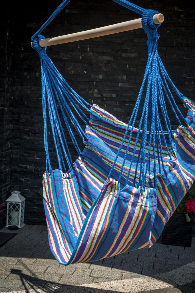 Zolta Hängematte grosser brasilianischer Hängestuhl Sessel Belastbarkeit bis 100 kg Relax + Kissen (