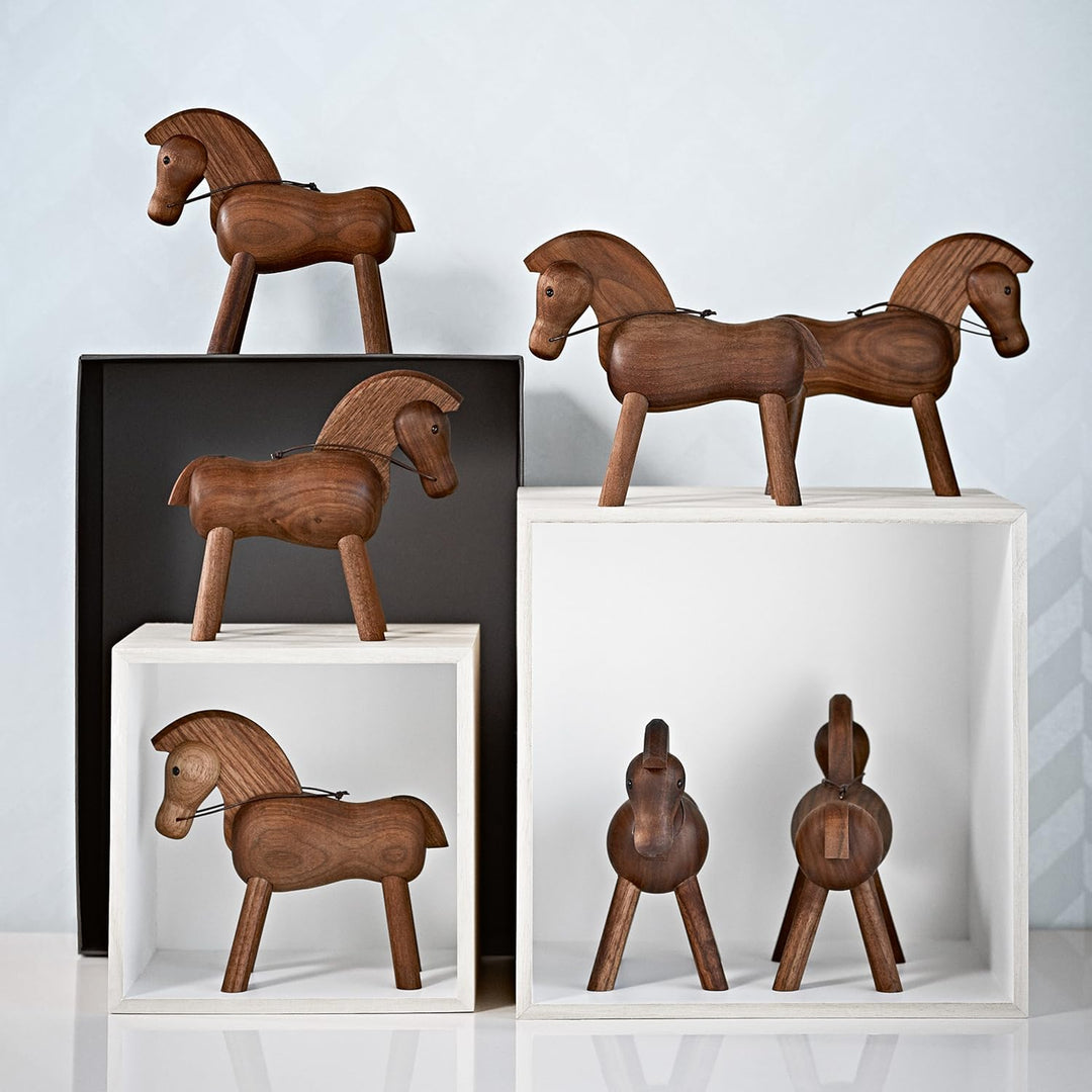 Kay Bojesen Pferd Figuren 14 cm Holzfiguren Weihnachtsdekoration, Holz Walnuss Dunkel, Walnuss Dunke