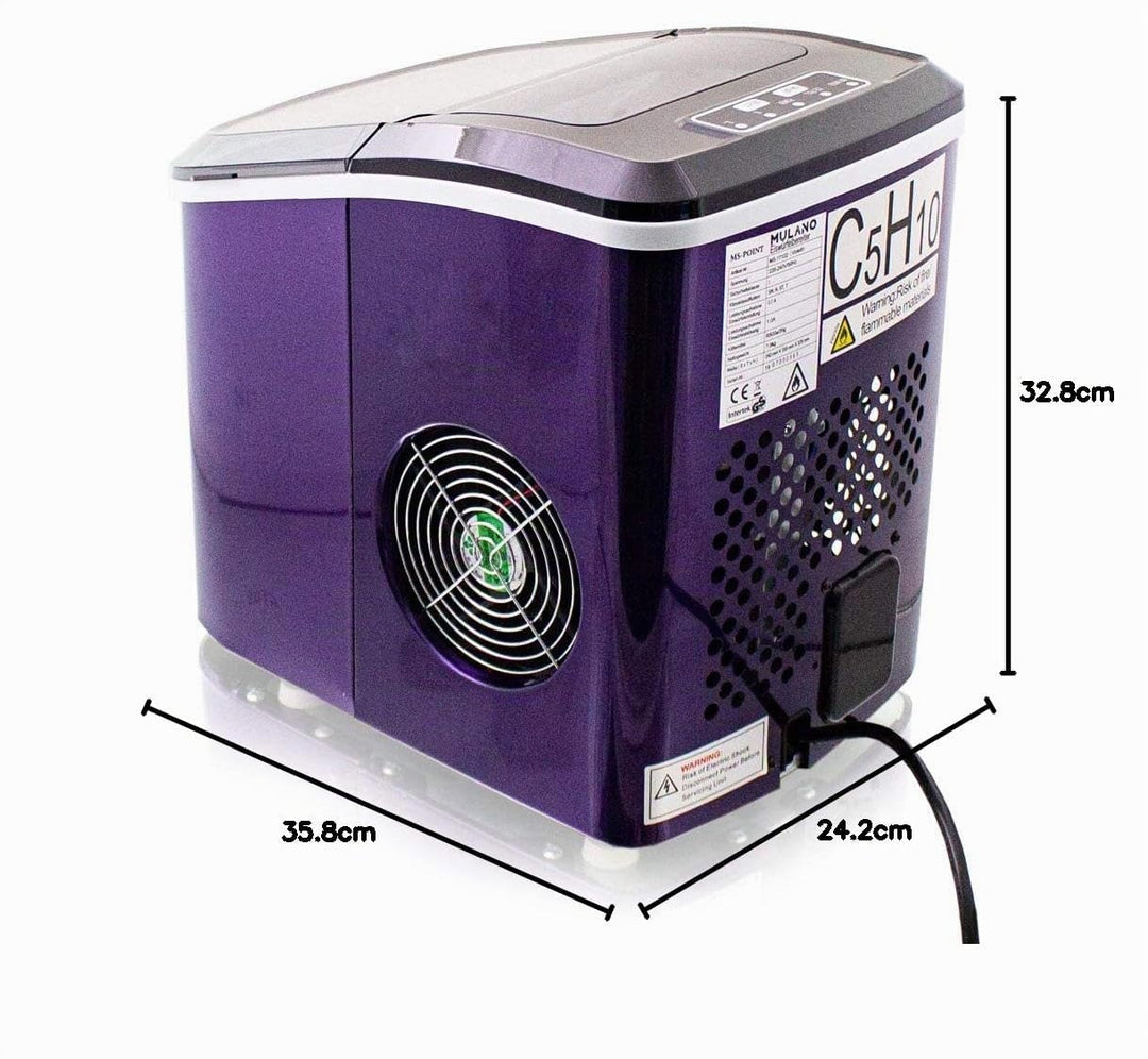 Eiswürfelmaschine Edelstahl Eiswürfelbereiter Eiswürfel Ice Maker Eis Maschine Icemaker (Violett)