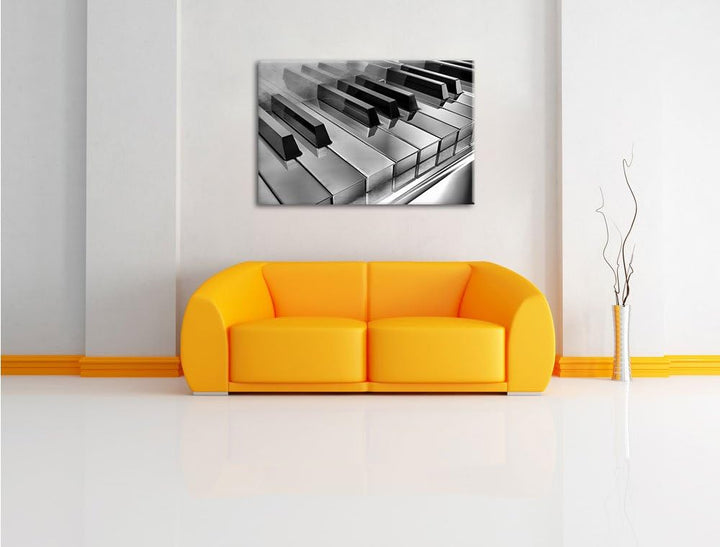 Pixxprint Piano Klaviertasten als Leinwandbild/Grösse: 100x70 cm/Wandbild/Kunstdruck/fertig bespannt