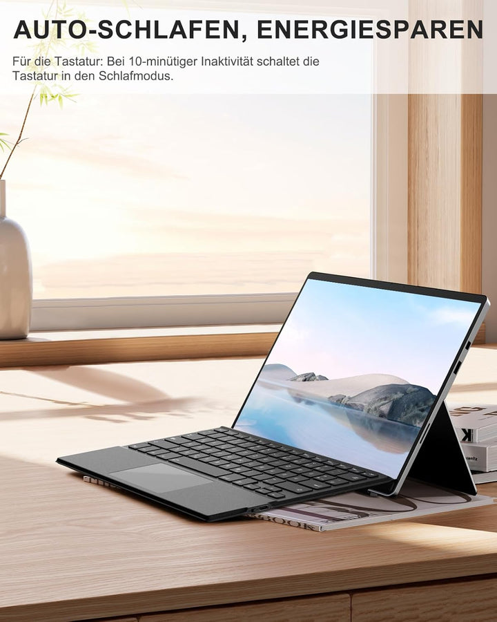 MoKo Touchpad Tastatur für Microsoft Surface Pro 7+/7/6/5/4/3, QWERTZ Layout Kabellose Bluetooth Typ
