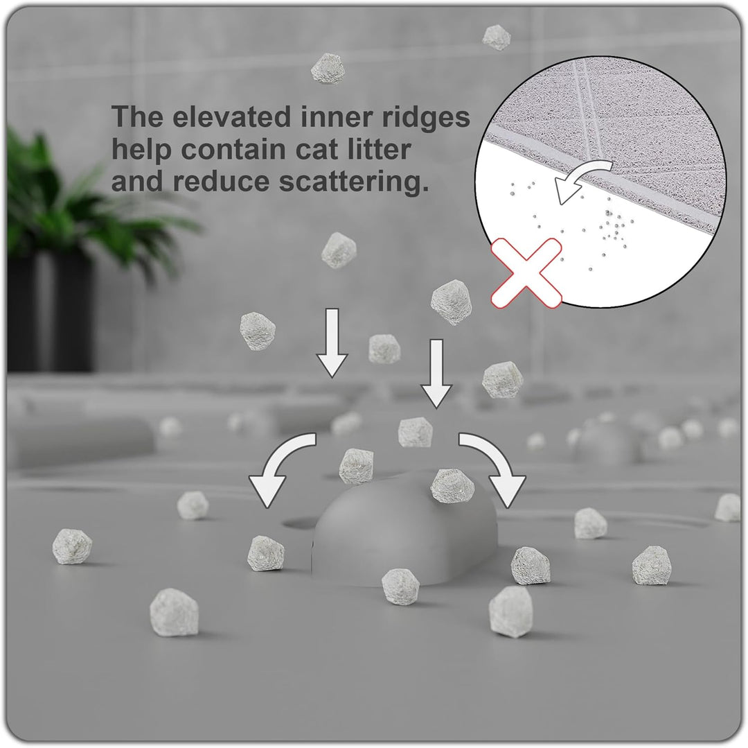 OHMO Katzenklo Matte aus Premium-Silikon 60 x 40 cm, wasserdicht und BPA-frei Katzentoilettenmatte,