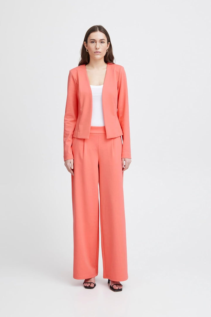 ICHI IHKATE Short BL Damen Blazer Kurzblazer Jacke Kurzblazer mit Stretch M Calypso Coral (171744),