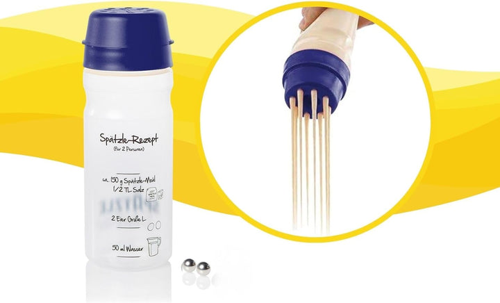 Das Original Spätzle-Shaker für 4 Portionen 875ml dunkelblau Selbstgemachte Spätzle mit unserem Spät