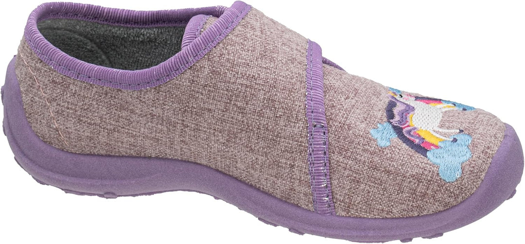 Fischer Kinder Hausschuh Mädchen Mary Jane Ballerina Glitzer Stern 632344 36 EU Flieder, 36 EU Flied