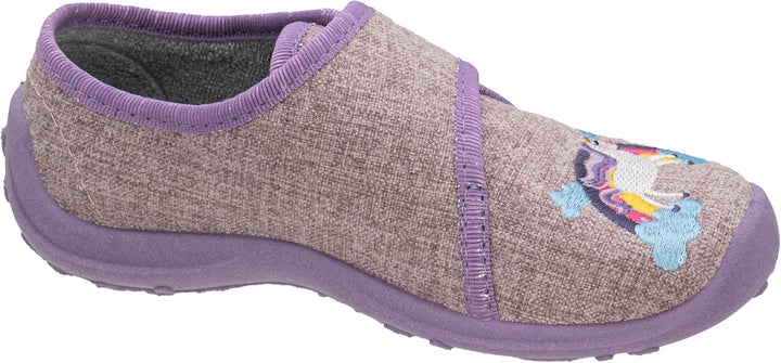 Fischer Kinder Hausschuh Mädchen Mary Jane Ballerina Glitzer Stern 632344 36 EU Flieder, 36 EU Flied