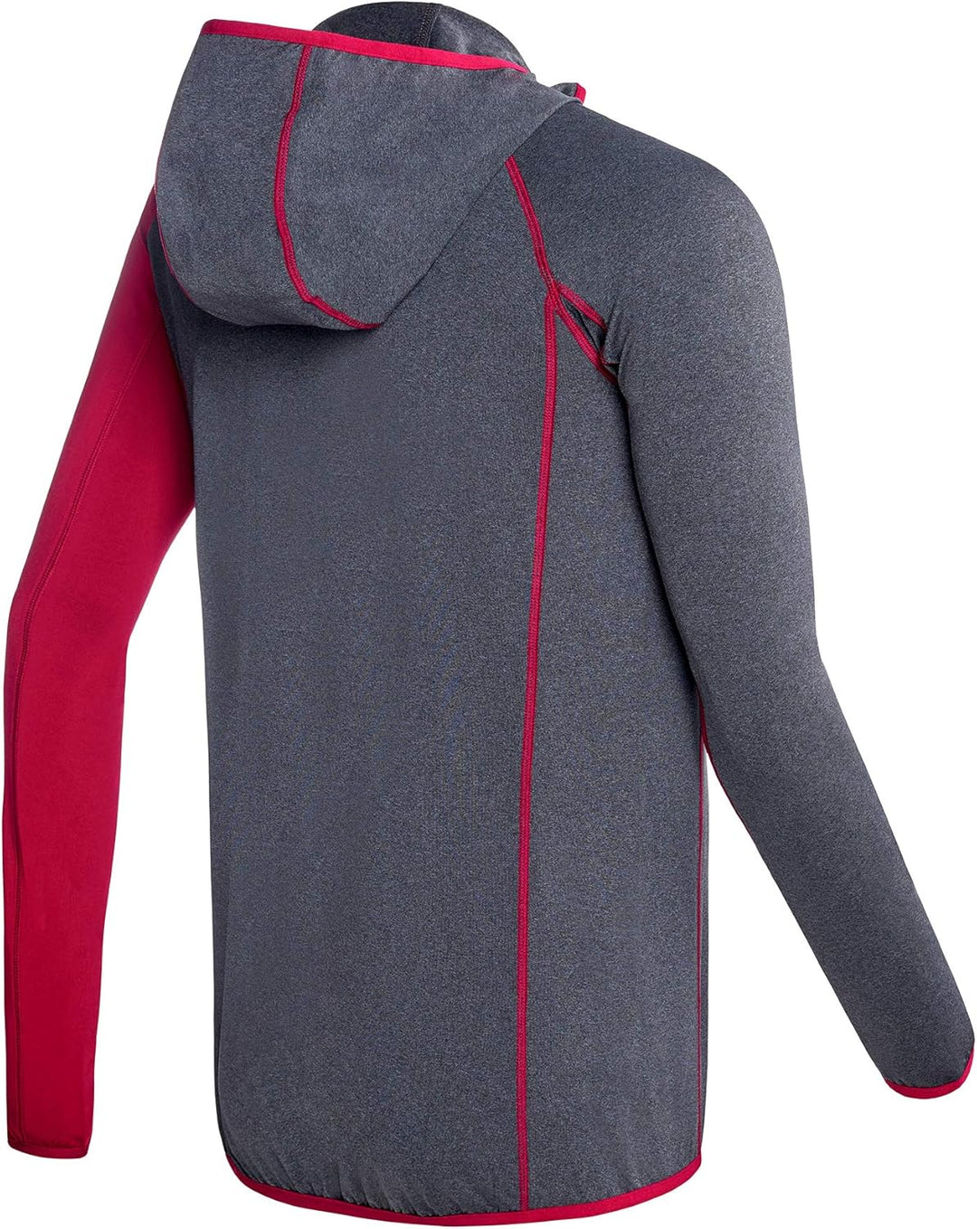 Black Crevice Herren Microfleece Jacke Second Layer Midlayer Kapuze BCR297879 Anthracite/Blood Red S