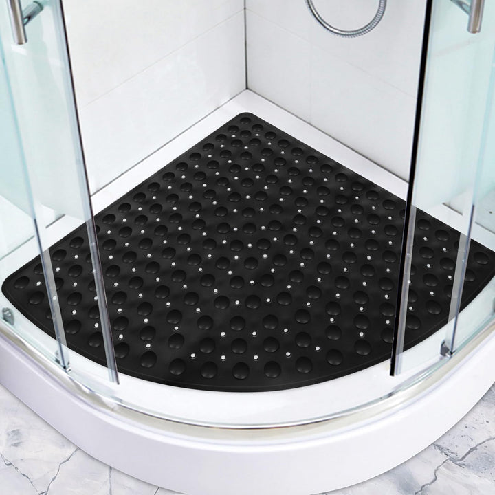 Duschmatte rutschfest Eckduschmatte 70 * 70cm, Duscheinlage Dreieckig mit Saugnäpfe für Eckdusche, D