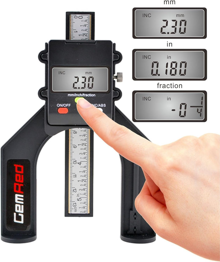 Digitaler Tiefenmesser, GemRed Höhenmesser Präzision 0-80 mm mit Magnetischen Füssen für Frästisch,